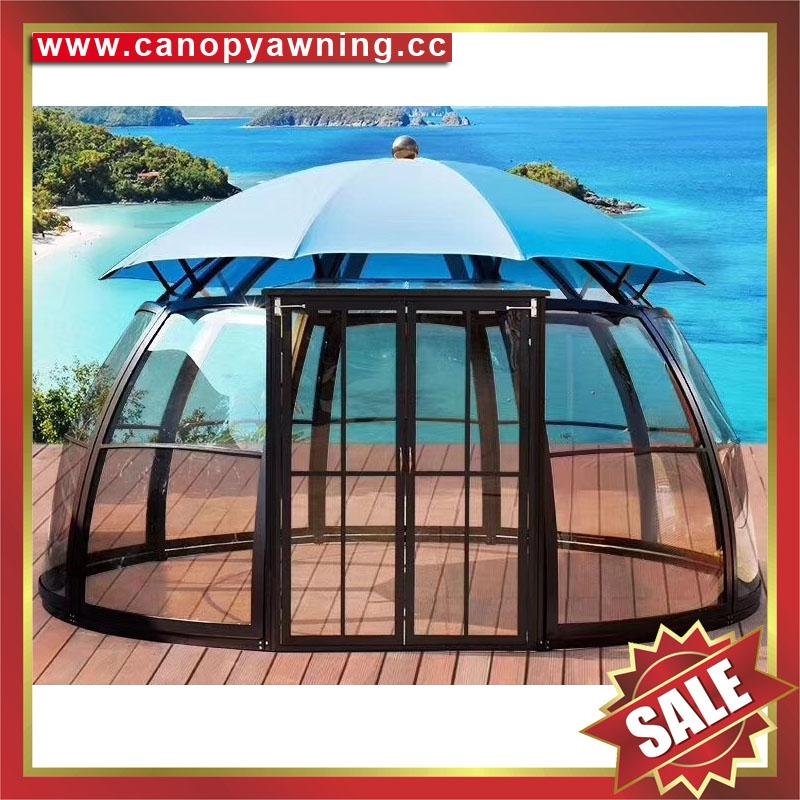 outdoor alu polycarbonate aluminum sunroom sun house room cabin dome tent gazebo 6