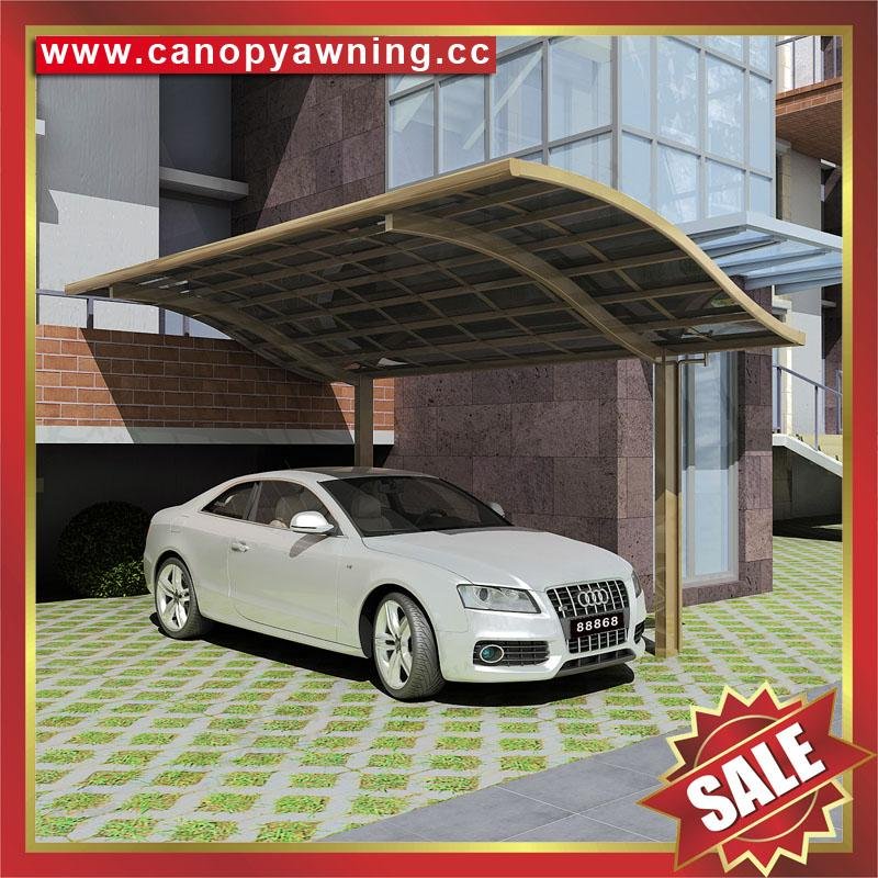 outdoor sunshade alu aluminum pc polycarbonate park car canopy shelter carport 3