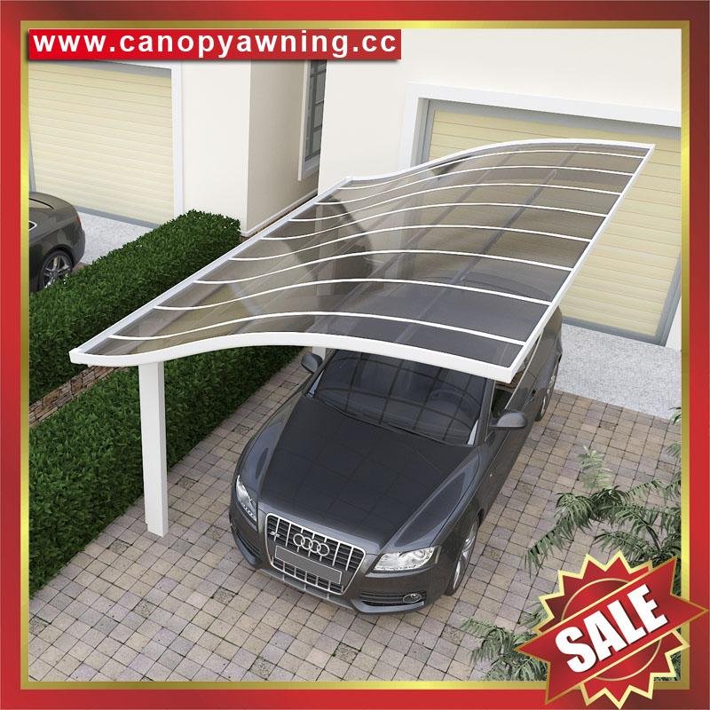 outdoor sunshade rain alu aluminum polycarbonate park car canopy shelter carport 3
