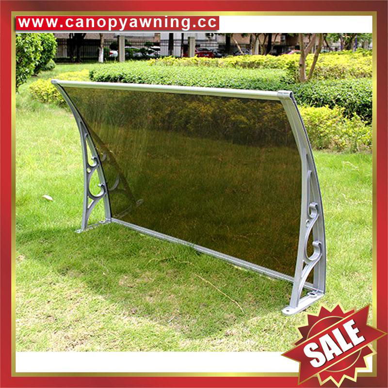 polycarbonate diy canopy awning rain sun cover with cast aluminum bracket 2