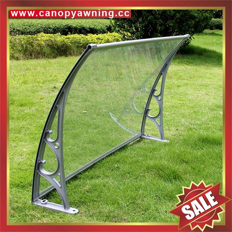 polycarbonate diy canopy awning rain sun cover with cast aluminum bracket 5