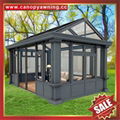 Prefabricated metal alu aluminum alloy glass sun house sunroom gazebo pavilion 5