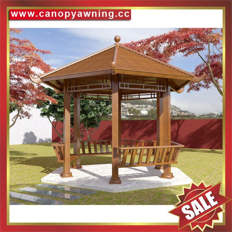 villa park garden wood style alu aluminum metal gazebo pavilion pagoda gloriette 2