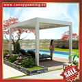 outdoor Aluminum alu Louvered pergola gazebo pavilion with led lights curtain