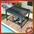 outdoor Aluminum alu Louvered pergola gazebo pavilion with led lights curtain