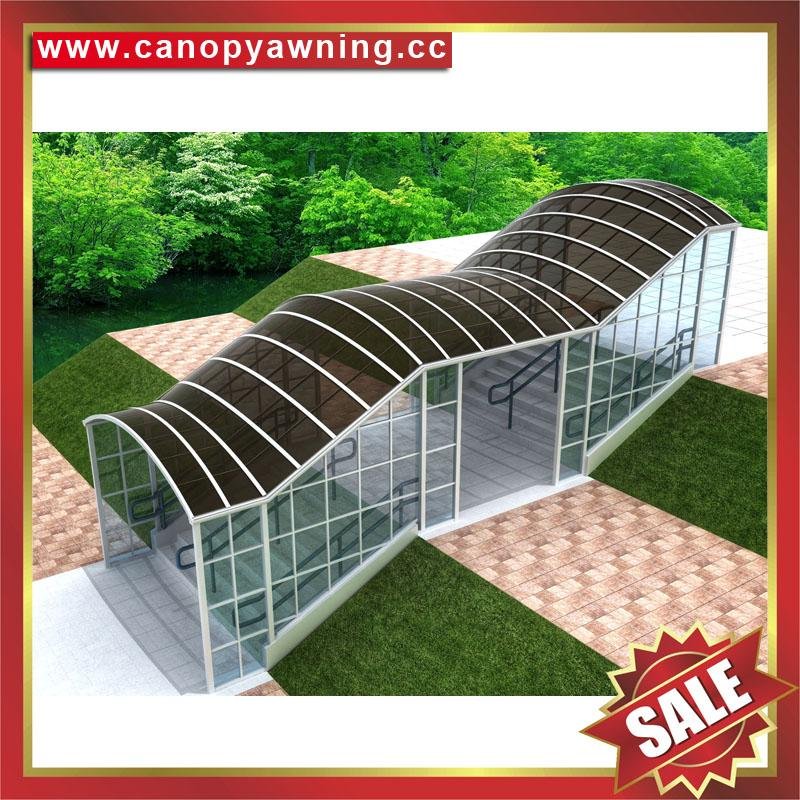 prefabricated corridor walkway polycarbonate aluminum canopy awning shelter 4
