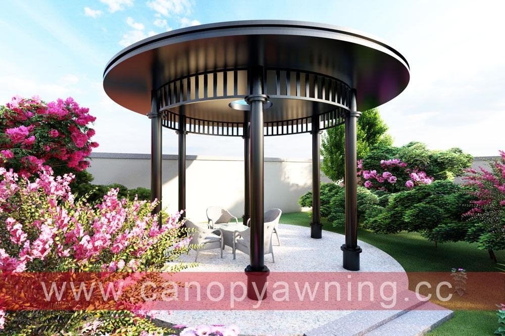 aluminum alu Circular round shape roof gazebo pavilion canopy awning shelter