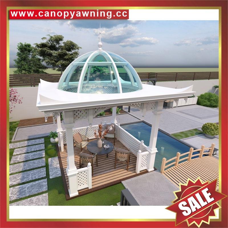 aluminum alu Circular rounded shape roof gazebo pavilion canopy awning shelter 3