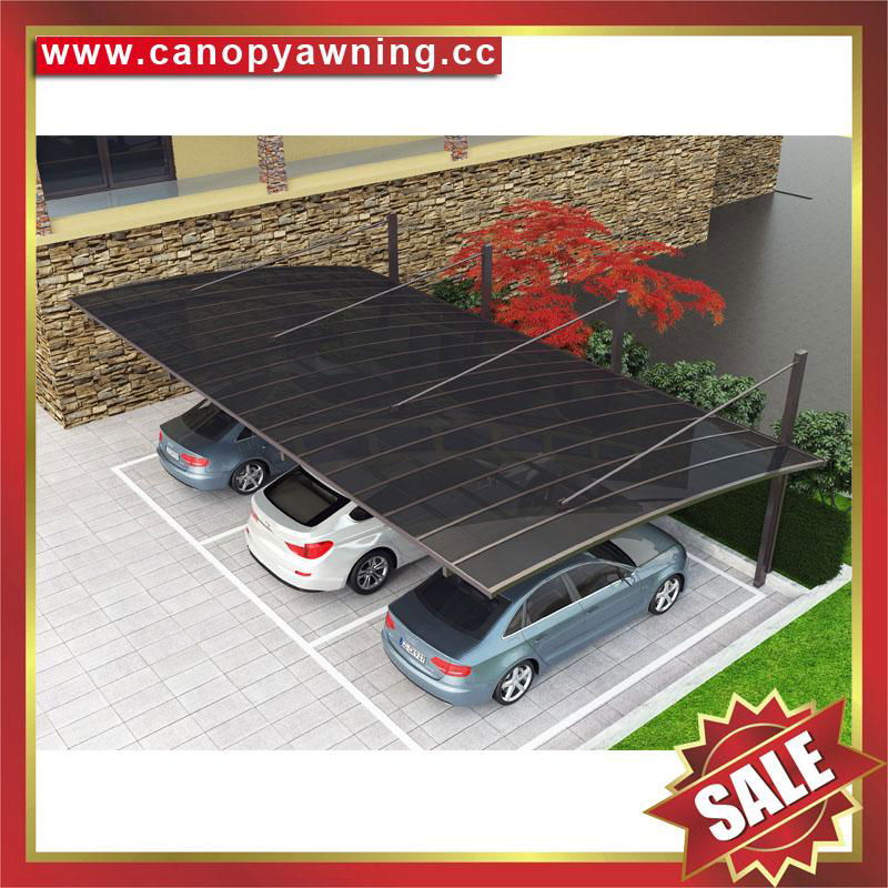 hot selling aluminum polycarbonate braces park car awning shelter canopy carport 2