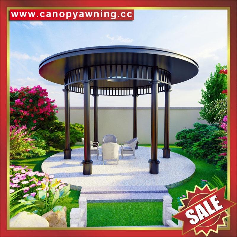 prefab outdoor garden wood look style alu aluminum pavilion gazebo shelter 3