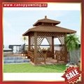 prefab outdoor garden wood look style alu aluminum pavilion gazebo shelter