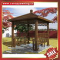 outdoor garden wood look aluminum pavilion canopy awning shelter shed