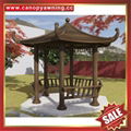 prefab outdoor garden wood look style alu aluminum pavilion gazebo shelter