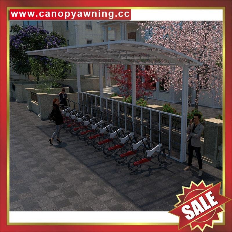 customized aluminium polycarbonate bicycle bike shelter canopy awning