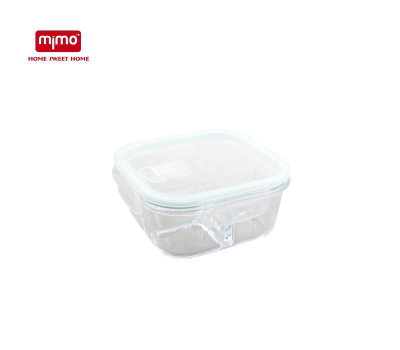 Borosilicate Glass Food Container with Air Vent Lid 3 Compartments 