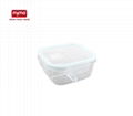 Borosilicate Glass Food Container with Air Vent Lid 3 Compartments  1