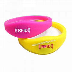 125khz Adjustable Colorful TK4100 Silicone Active Rfid Wristband For Event