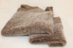 Genuine sheepskin curly fur brisa and plain wool