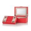 Red Pretty Big Storage Jewelry Box with Mirror and Lock 1