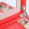 Red Pretty Big Storage Jewelry Box with Mirror and Lock 3