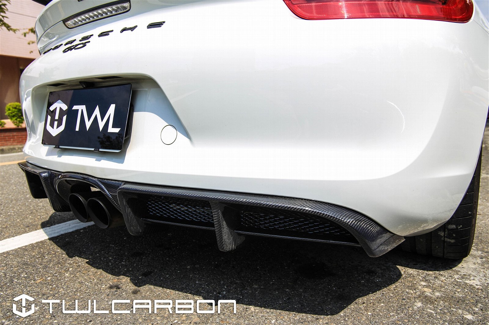 Porsche 981 Cayman Boxster GTS GT4 Carbon Fiber Diffuser Spoiler 4