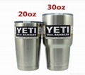 For Sale TWO (2) YETI RAMBLER 30 OZ TUMBLER MUG STAINLESS STEEL CUP WITH LIDS BR