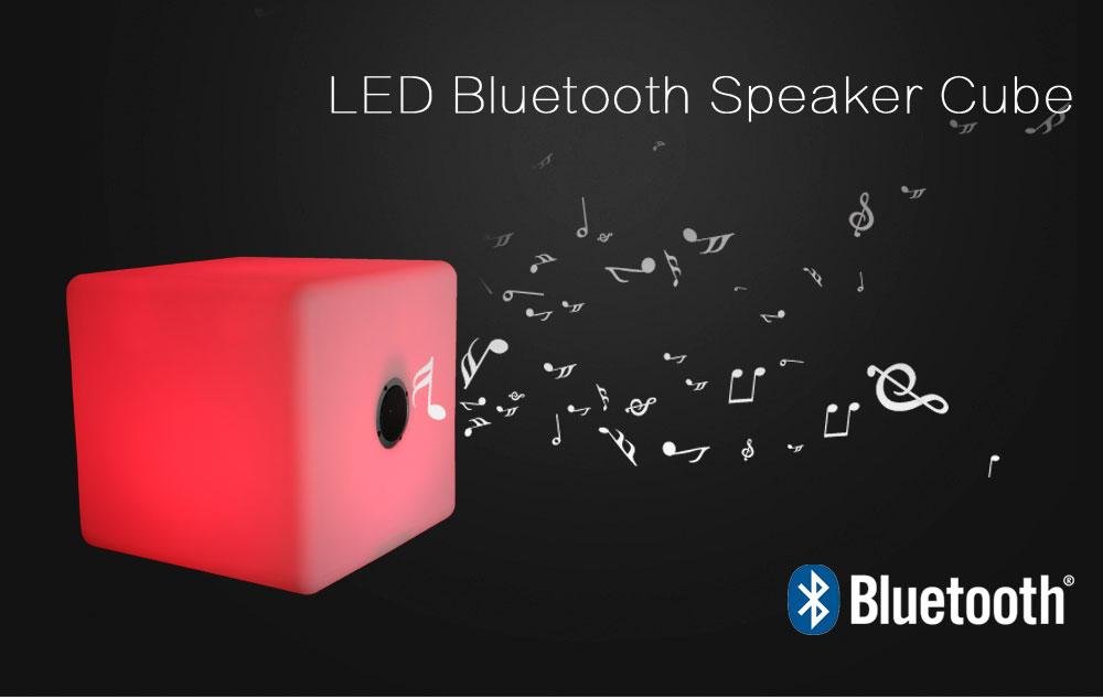 Portable Multi Colors Music Wireless Bluetooth LED Light Cube Speaker 4