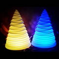 Christmas decoration tower tree using battery powered LED table lamps 3
