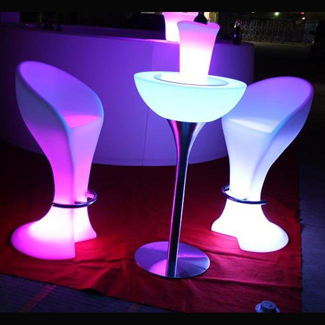 Plastic beach stool illuminated furniture LED bar chair