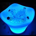 PE plastic color changing custom beer ice bucket with LED light