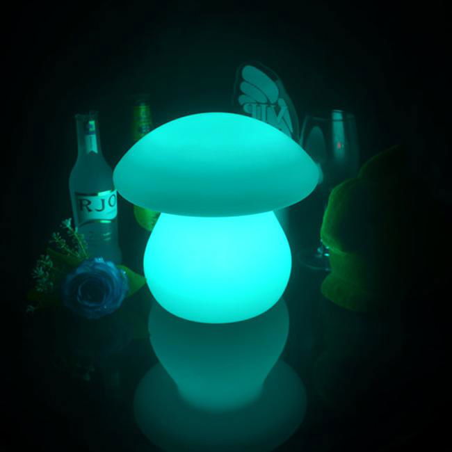 rechargeable color remote control RGB LED mushroom desk