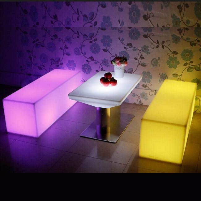 Clothing Store Outdoor LED Bench Unbreakable Bar Stools 4