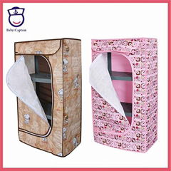 Folding plastic foldable cartoon children storage cabinet wardrobe