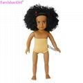 Fashion cloth blcak vinyl doll 18 inch girl half cloth body soft toy new