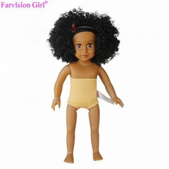 Fashion cloth blcak vinyl doll 18 inch girl half cloth body soft toy new