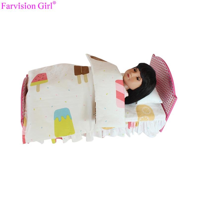 Doll bed pink furniture american girl doll accessories