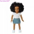 Fashion cloth blcak vinyl doll 18 inch girl half cloth body soft toy new 4