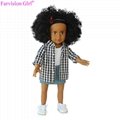 Fashion cloth blcak vinyl doll 18 inch girl half cloth body soft toy new 5