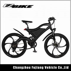 Electric mountain bike with mountain bike frame full suspension