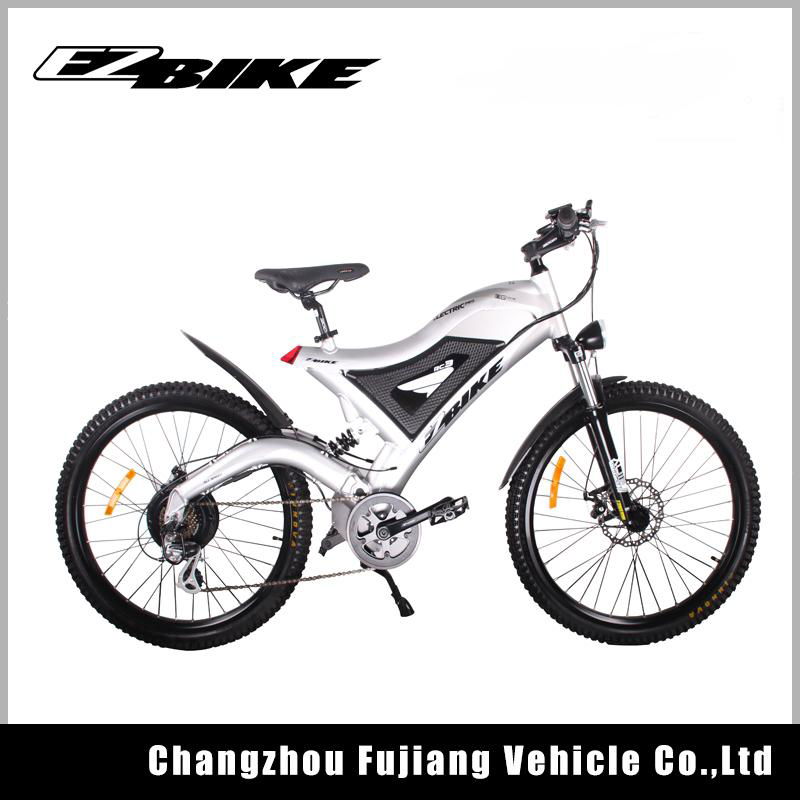 Electric mountain bike with mountain bike frame full suspension 2