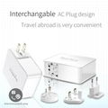 PowerFalcon 25W 5V 4 USB Ports Smart Charger with 4 Interchangable AC Plugs 3