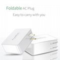 25W Smart 2(USB-A) +1(USB-C) port Charger, 3 USB output, Foldable AC Plug 3