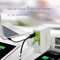 25W Smart 2(USB-A) +1(USB-C) port Charger, 3 USB output, Foldable AC Plug 2