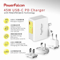 PowerFalcon 45W PD旅行充电头/万国旅充快充