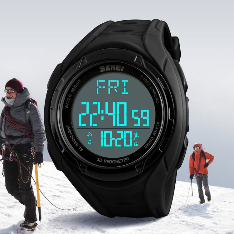 Skmei 1315 digital watch black color simple design with customer logo ABS case w 3
