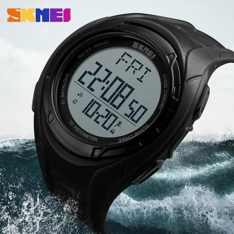 Skmei 1315 digital watch black color simple design with customer logo ABS case w 4