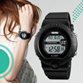Rose red Lady fashion digital sports watch with 50m waterproof and EL Light 