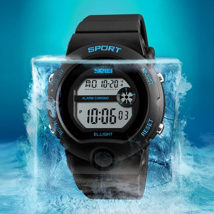 Rose red Lady fashion digital sports watch with 50m waterproof and EL Light  3