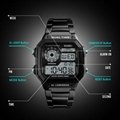 Cool men's dual time analog digital watch with square dail  4