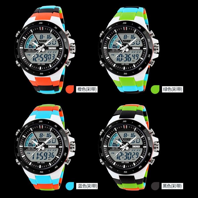 Skmei Fashion Unisex Style Dual Movement 50m Waterproof Sports digital Watch 5